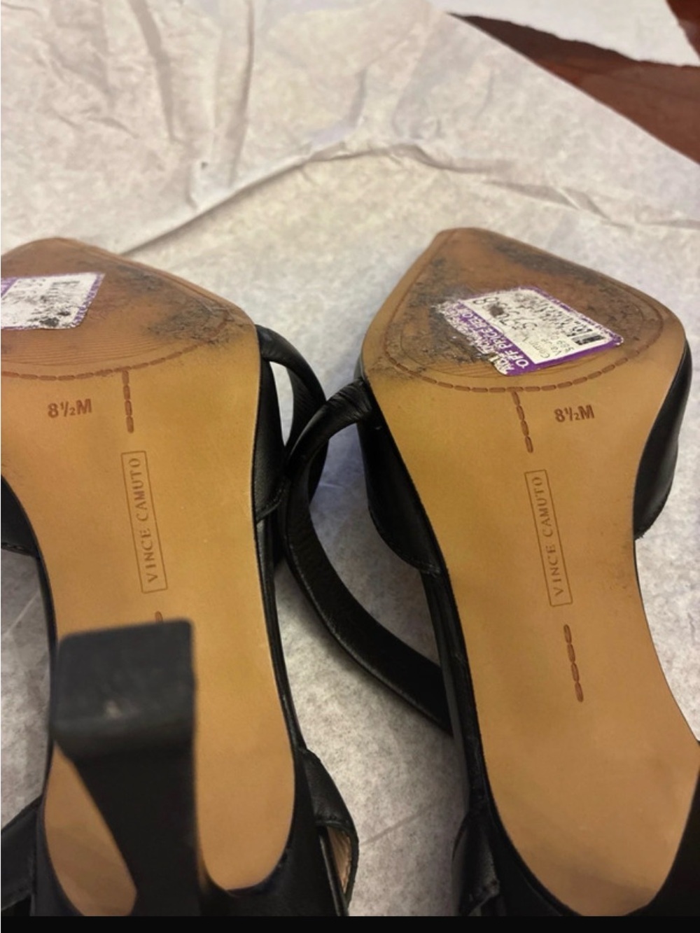 Vince Camuto Black Pointed-Toe Heel with design strap from toe to ankle slip on - Picture 12 of 12